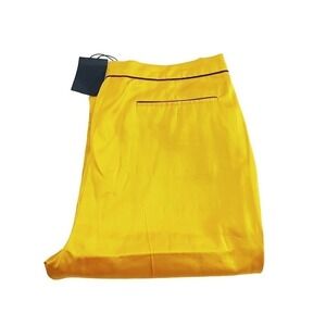 Tombolini Cotton Silk Orange Slacks Black Pipe Detailing SZ40 NWT